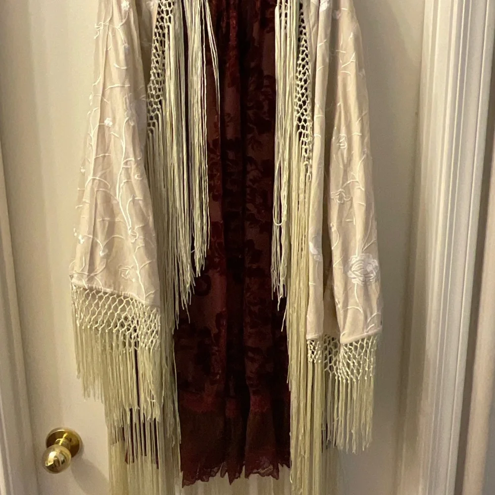 Free People London Nights Piano Duster in Ivory NWT OS